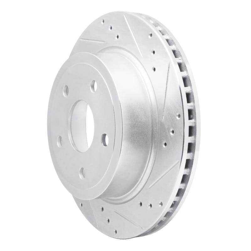R1 04-06 Dodge Ram 1500 Pickup Rear Right Drilled & Slotted Silver Brake Rotor thumbnail 2