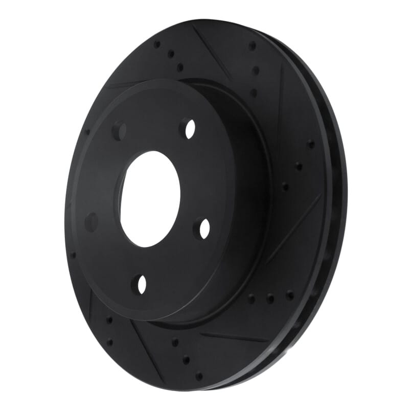 R1 05-11 Dodge Dakota RWD Front Right Drilled & Slotted Black Brake Rotor thumbnail 2