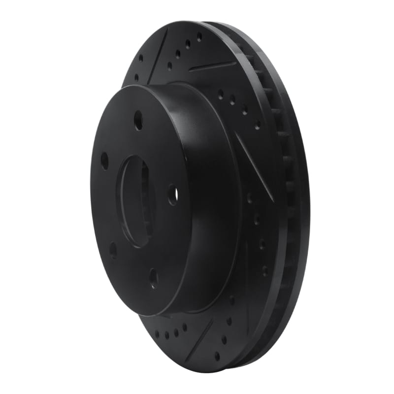 R1 00-01 Dodge Ram 1500 Pickup Front Left Drilled & Slotted Black Brake Rotor thumbnail 2