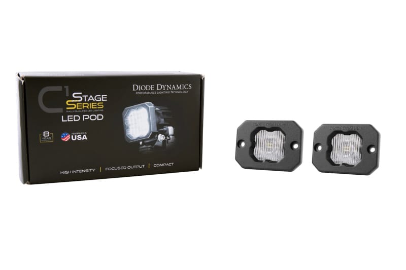 Diode Dynamics Stage Series C1 LED Pod - White SAE Fog Flush ABL (Pair) thumbnail 3