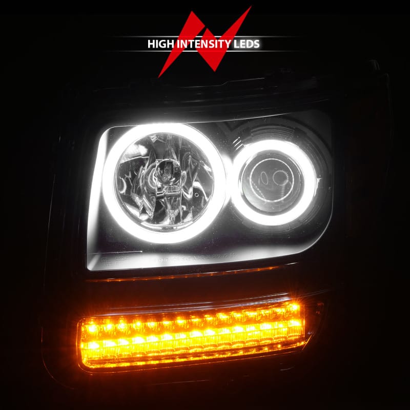 ANZO 2007-2012 Dodge Nitro Projector Headlights w/ Halo Black (CCFL) G2 thumbnail 8