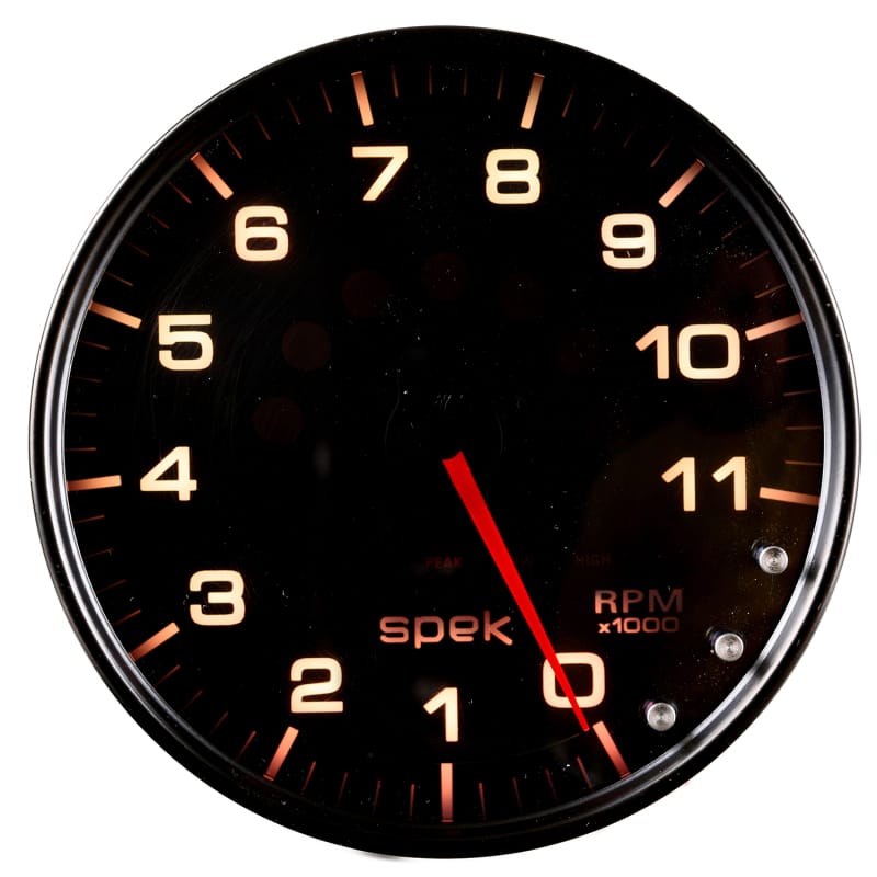 Autometer Spek-Pro Gauge Tachometer 5in 11K Rpm W/Shift Light & Peak Mem Black/Smoke/Black thumbnail 7