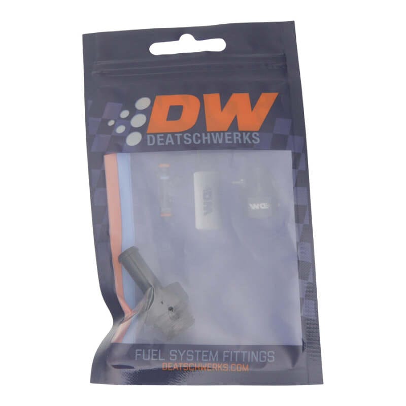 DeatschWerks 6AN ORB Male to 5/16in Male Barb Fitting (Incl O-Ring) - Anodized Matte Black thumbnail 2