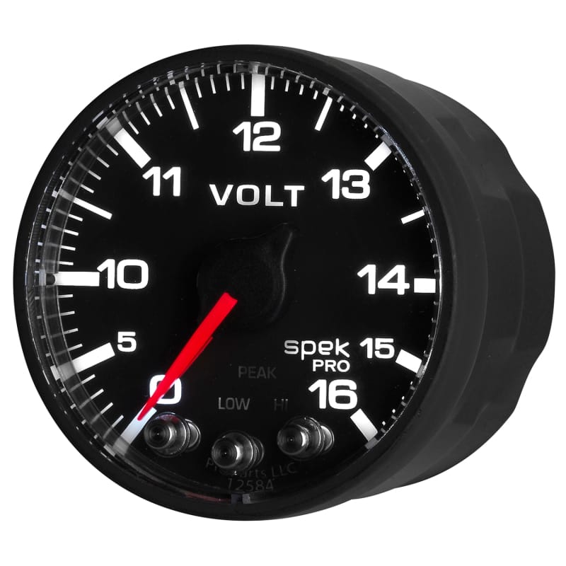 AutoMeter Gauge Voltmeter 2-1/16in. 16V Stepper Motor W/Peak & Warn Blk/Blk Spek-Pro thumbnail 5