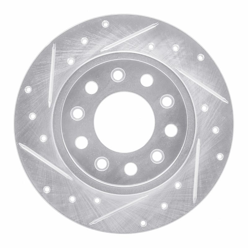 R1 13-16 Dodge DART Rear Left Drilled & Slotted Silver Brake Rotor