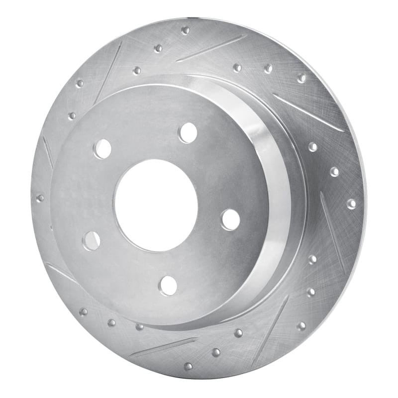 R1 99-04 Jeep Grand Cherokee Rear Left Drilled & Slotted Silver Brake Rotor thumbnail 2