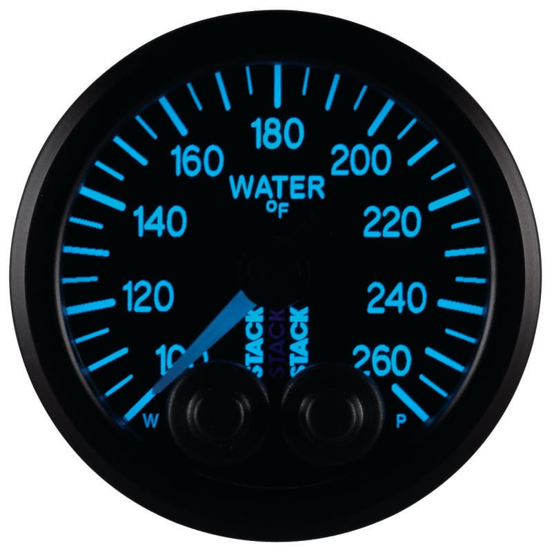 Autometer Stack Pro Control 52mm 100-260 deg F Water Temp Gauge - Black (1/8in NPTF Male) thumbnail 4