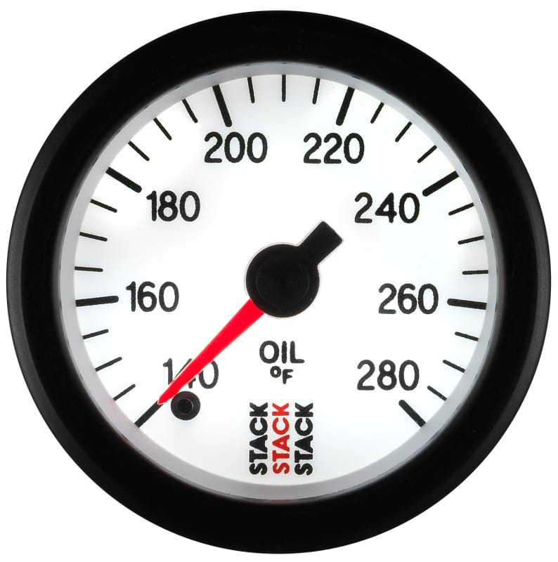 Autometer Stack 52mm 140-280 Deg F 1/8in NPTF Male Pro Stepper Motor Oil Temp Gauge - White thumbnail 4