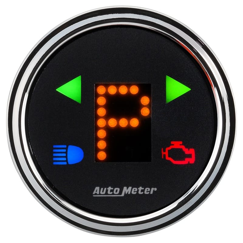 Autometer Designer 2-1/16in Chrome Domed Lens Black Dial PRNDL Gauge thumbnail 2
