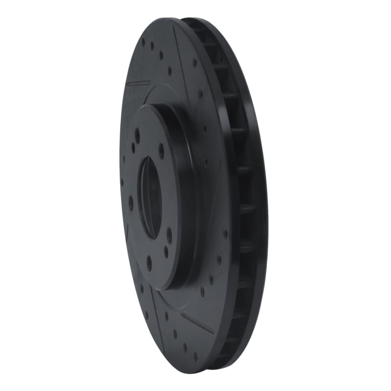 R1 91-93 Dodge STEALTH Front Right Drilled & Slotted Black Brake Rotor thumbnail 2