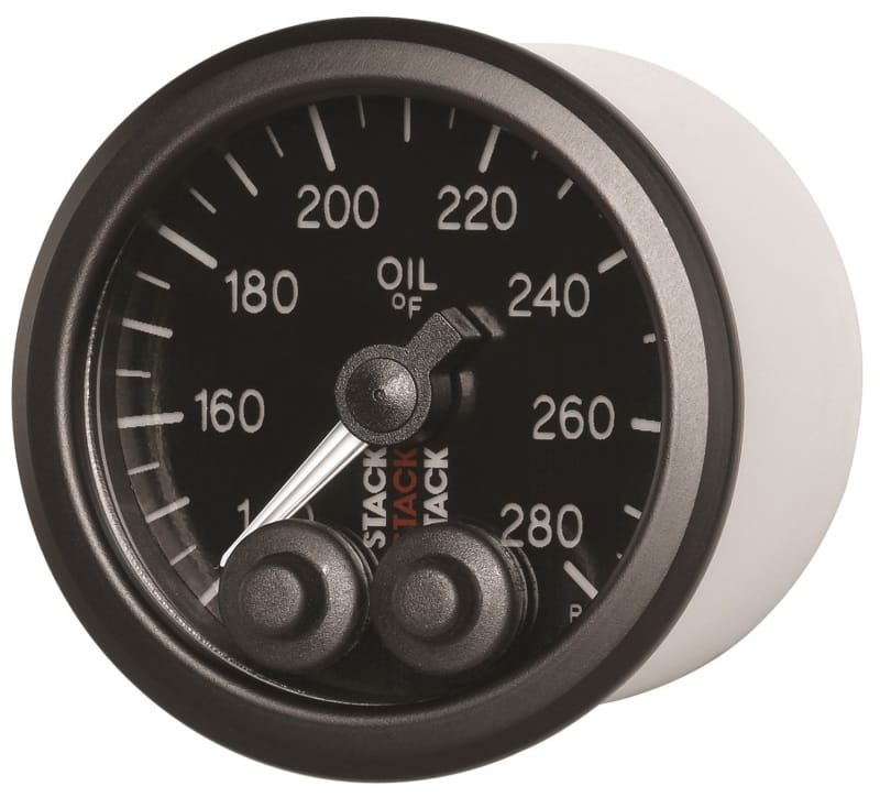 Autometer Stack Instruments 52mm 140-280 Deg F 1/8in NPTF Male Pro Control Oil Temp Gauge - Black thumbnail 6