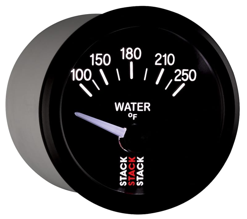 Autometer Stack 52mm 100-250 Deg F 1/8in NPTF Electric Water Temp Gauge - Black thumbnail 6