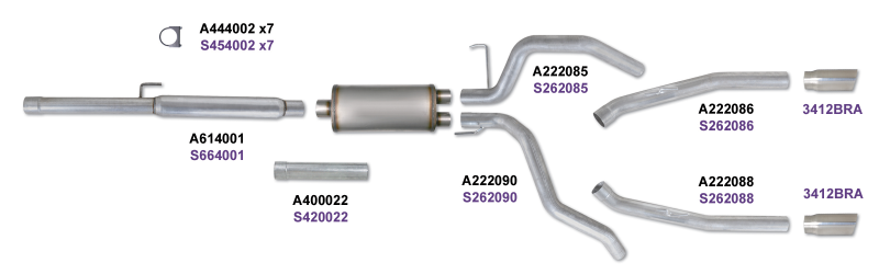 Diamond Eye KIT 3in Catback DUAL AL: DODGE 1500 2009-12 HEMI