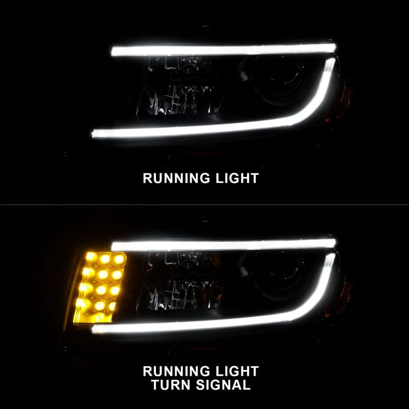 ANZO 2014-2015 Jeep Grand Cherokee Projector Headlights w/ Plank Style Design Black thumbnail 2