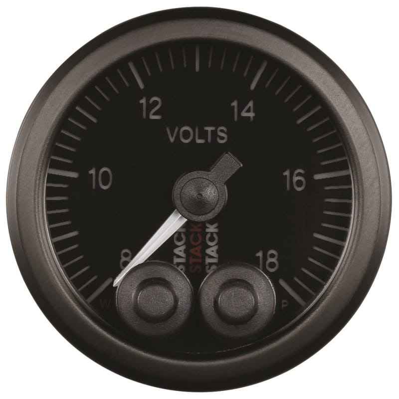 Autometer Stack 52mm 8-18V Pro-Control Battery Voltage Gauge -Black thumbnail 2