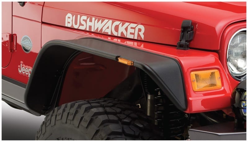 Bushwacker 97-06 Jeep Wrangler Flat Style Flares 4pc - Black thumbnail 2