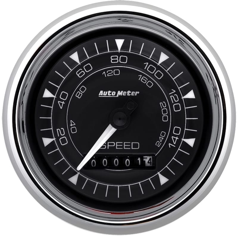 AutoMeter Chrono 3-3/8in 160MPH Electric Programmable Speedometer Gauge - Chrome