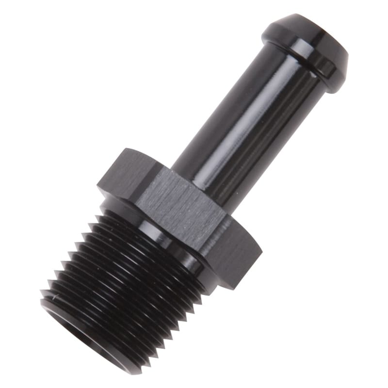 Edelbrock Hose End Straight 3/8In NPT to 3/8In Barb Black Anodize thumbnail 2