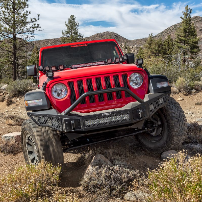 Go Rhino 07-20 Jeep Wrangler JL/JLU/JK/JKU/Gladiator JT Rockline Full Width Bumper w/ Overrider thumbnail 5