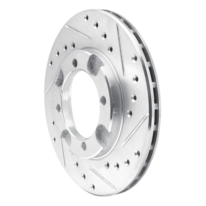 R1 91-92 Dodge COLT Front Right Drilled & Slotted Silver Brake Rotor - 631-72013R thumbnail 2