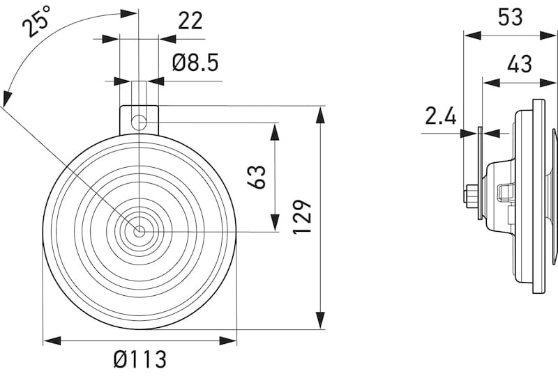 Hella Horn Disc 24V 400Hz Htone (B36) thumbnail 3
