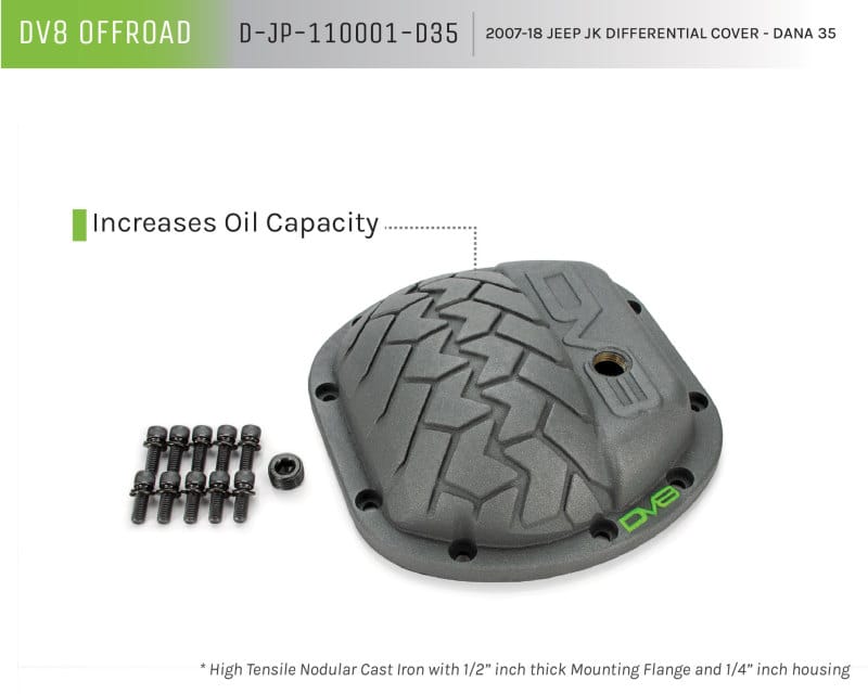 DV8 Offroad HD Dana 35 Diff Cover Cast Iron Gray Powdercoat thumbnail 4