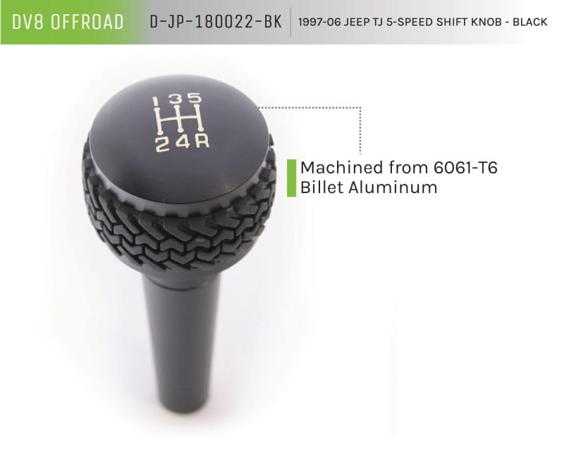 DV8 Offroad 1997-06 Jeep TJ 5-Speed Shift Knob And Lever Black thumbnail 2