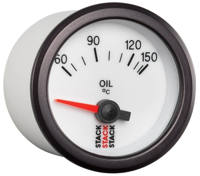 Autometer Stack 52mm 60-150 Deg C M10 Male Electric Oil Temp Gauge - White thumbnail 5