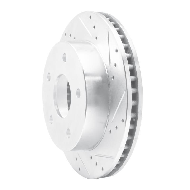 R1 00-01 Dodge Ram 1500 Pickup Front Right Drilled & Slotted Silver Brake Rotor thumbnail 2