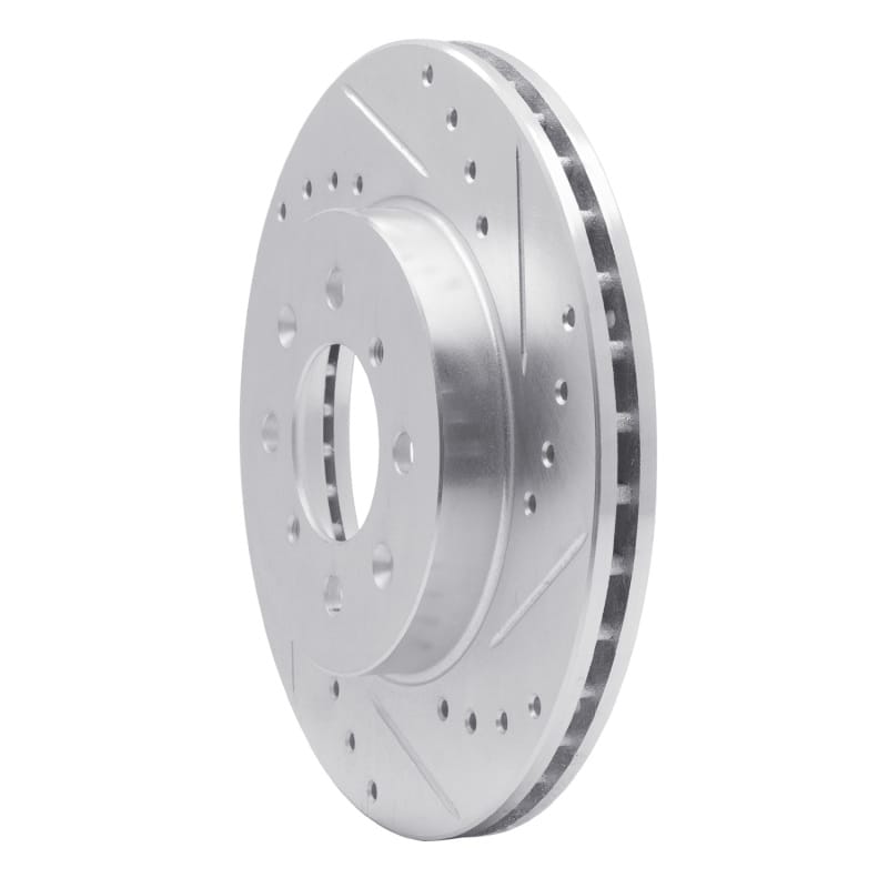 R1 83-91 Dodge COLT Front Right Drilled & Slotted Silver Brake Rotor thumbnail 2