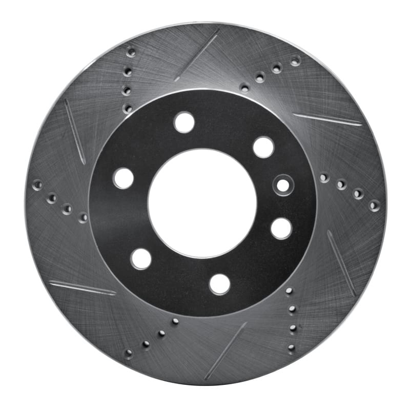 R1 06-25 American Coach Patriot Front Left Drilled & Slotted Silver Brake Rotor