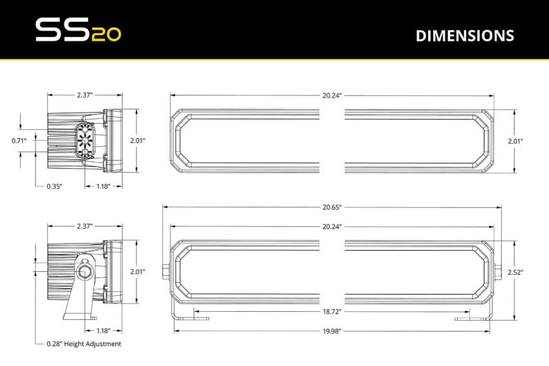 Diode Dynamics SS20 Sport Yellow Driving Standard ABL (one) thumbnail 6