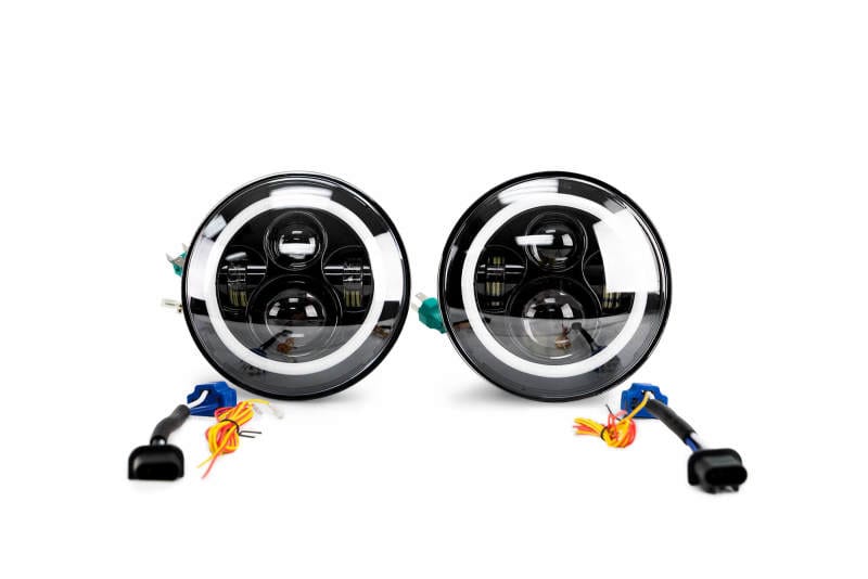 DV8 Offroad 07-18 Jeep Wrangler JK LED Projector Headlights w/ Angel Eyes thumbnail 3