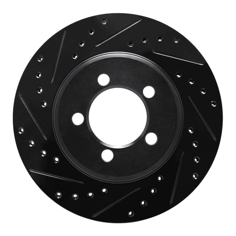 R1 65-72 Dodge Dart Front Left Drilled & Slotted Black Brake Rotor