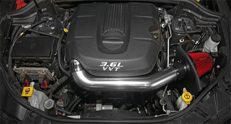 Spectre 11-15 Jeep Grand Cherokee V6-3.6L F/I Air Intake Kit - Polished w/Red Filter thumbnail 3