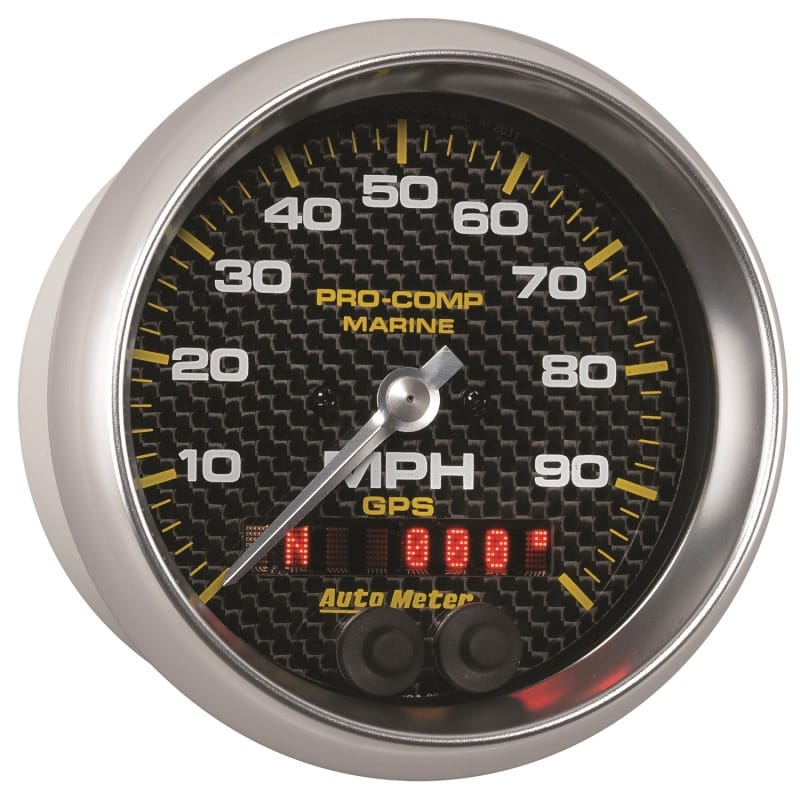 Autometer Marine Carbon Fiber 3-3/8in 100MPH GPS Speedometer Gauge thumbnail 4