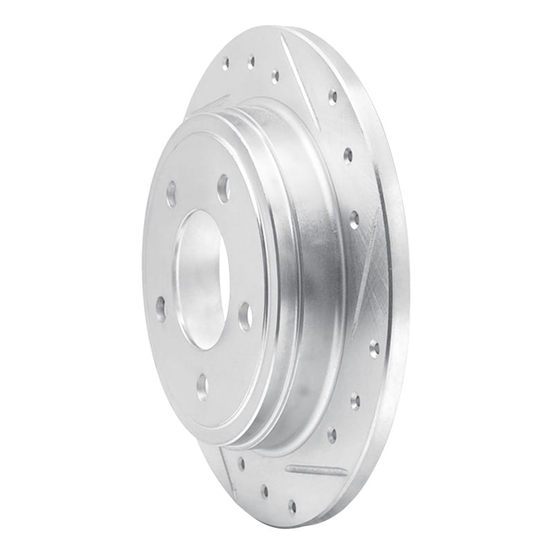 R1 93-04 Chrysler Concorde Rear Right Drilled & Slotted Silver Brake Rotor thumbnail 2