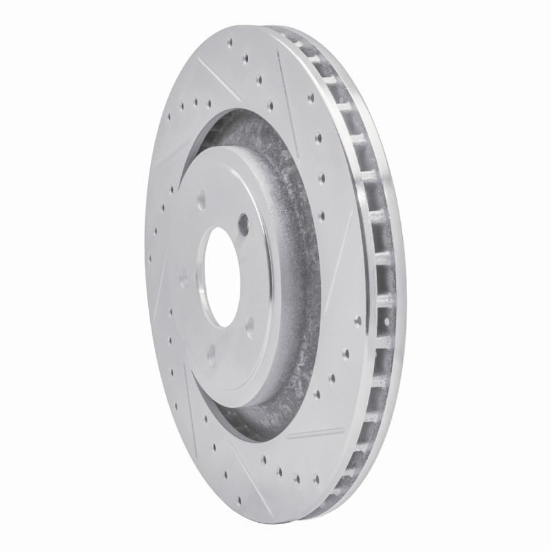 R1 08-14 Chrysler 200 Front Right Drilled & Slotted Silver Brake Rotor