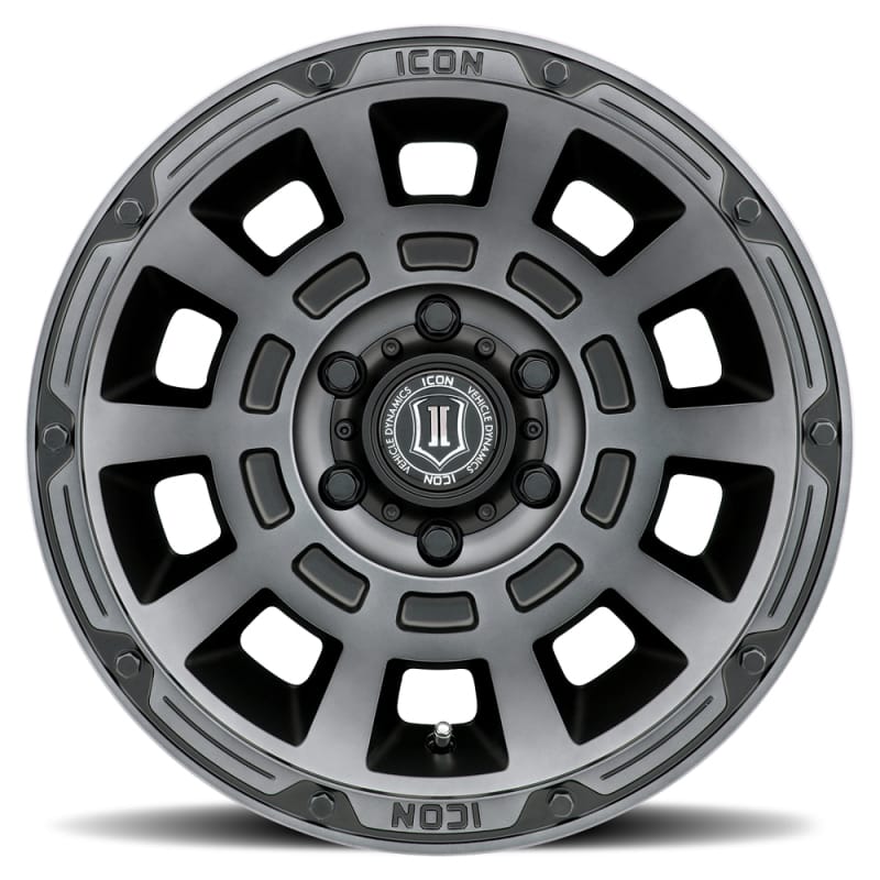 ICON Thrust 17x8.5 5x4.5 0mm Offset 4.75in BS Smoked Satin Black Tint Wheel thumbnail 2