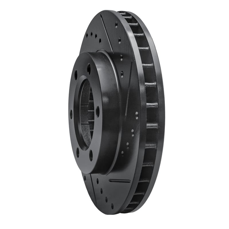 R1 71-91 Chevrolet Blazer Front Right Drilled & Slotted Black Brake Rotor thumbnail 2