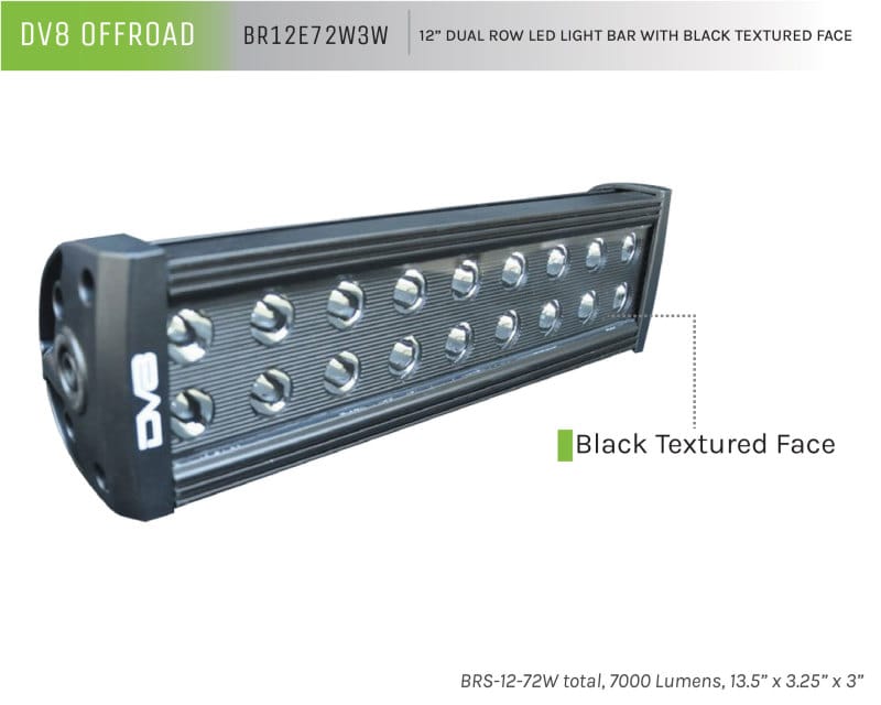 DV8 Offroad BRS Pro Series 12in Light Bar 72W Flood/Spot 3W LED - Black thumbnail 2