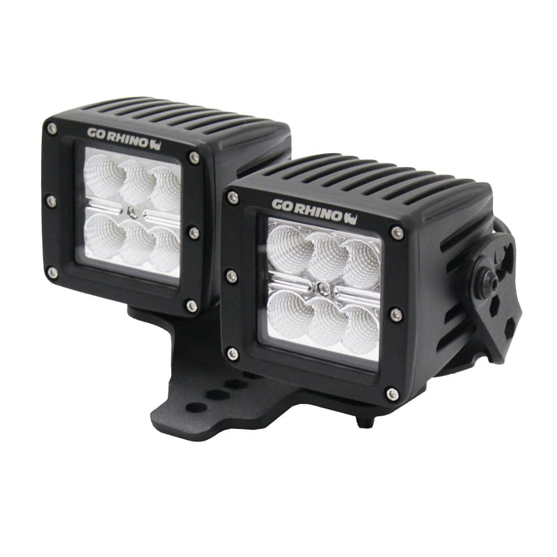 Go Rhino 18-20 Jeep Wrangler JL/JLU/Gladiator JT Light Mount - Two 3in Cubes - 731230T thumbnail 3
