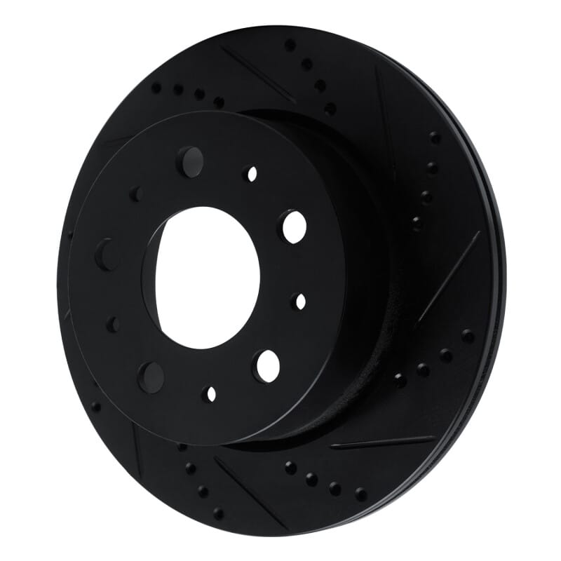 R1 14-21 Ram Promaster 2500 Rear Right Drilled & Slotted Black Brake Rotor