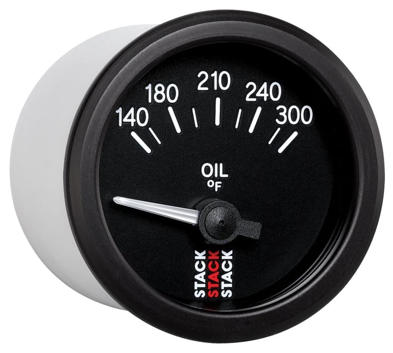 Autometer Stack 52mm 140-300 Deg F 1/8in NPTF Electric Oil Temp Gauge - Black thumbnail 5