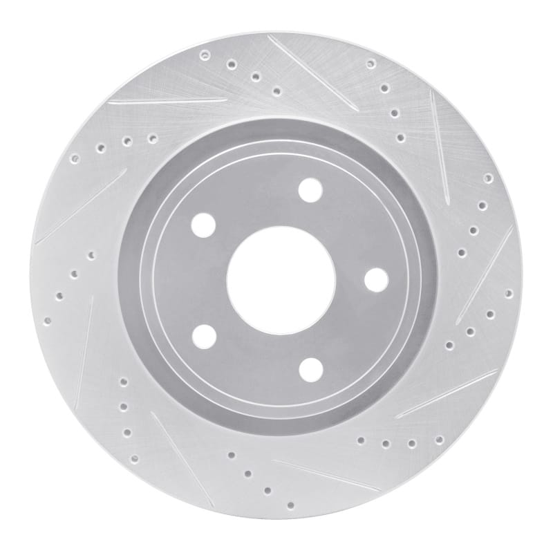 R1 04-06 Dodge Ram 1500 Pickup Front Right Drilled & Slotted Silver Brake Rotor