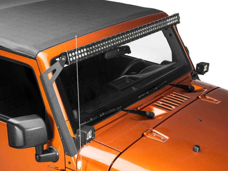 Raxiom 07-18 Jeep Wrangler JK 50-Inch LED Light Bar Windshield Mount w/ Auxiliary Bracket thumbnail 3