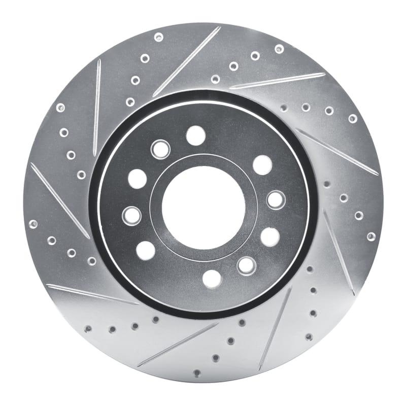 R1 21-25 Jeep Grand Wagoneer L Front Left Drilled & Slotted Silver Brake Rotor