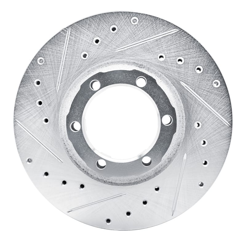 R1 86-96 Dodge Ram 50 Front Left Drilled & Slotted Silver Brake Rotor