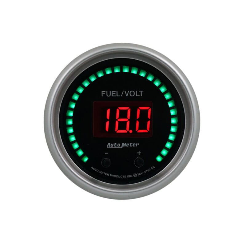 Autometer 52.4mm Black Switchable 0-100 Fuel Level / 8-18V Voltmeter Sport-Comp Elite Digital Gauge thumbnail 2