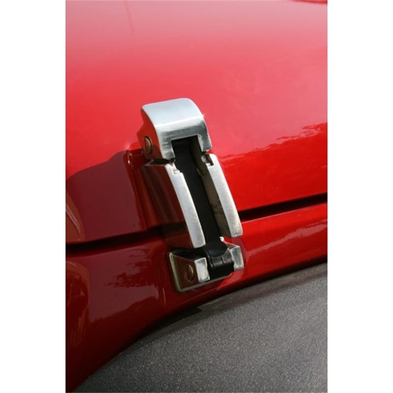 Rugged Ridge 07-18 Jeep Wrangler Stainless Steel Hood Catch Set thumbnail 2